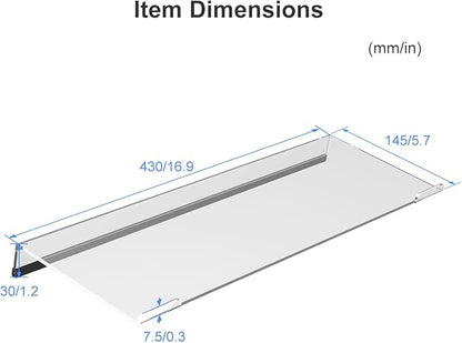 Suptek 16.9"x5.7" Clear Acrylic Tilted Computer Keyboard Stand for Easy Ergonomic Typing, Keyboard Tray Holder Silicone Anti-Slip Case for Office Desk, Home, School, A001