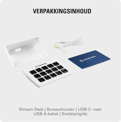 Elgato Stream Deck MK.2 White Studio Controller, 15 Keys