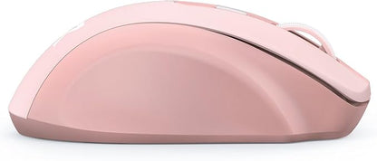 Redragon Wireless Mouse for Laptop, Bluetooth Mouse (BT5.0/3.0&2.4G) with 5 Level 4000DPI, Silent Cordless Computer Mice 6 Buttons,18 Months Battery,Compatible with PC, Laptop, Desktop-Pink