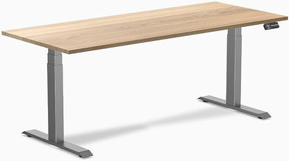 Desky Dual Hardwood Sit Stand Desk - 72x30 Electric Standing Desk - Dual Motor, 3 Stage Adjustable Height Desk - Solid Wood Standing Desk - Whole-Piece Top in White Ash Wood