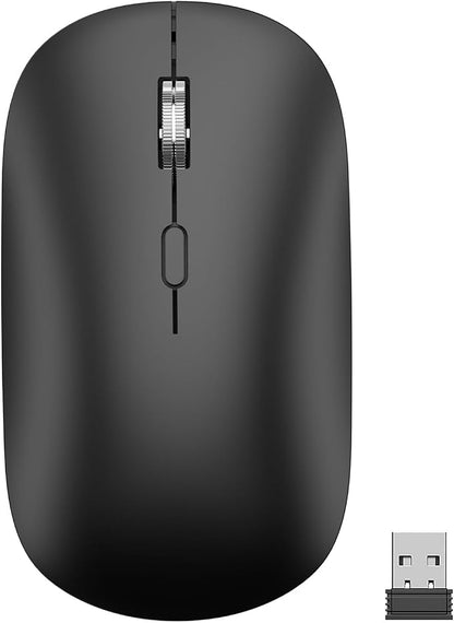2.4G 2ireless Mouse is Suitable for Laptops PC、MacBook、Chromebook， Portable Optical Computer, Lightweight Mouse with USB Receiver, Silent Wireless Mouse, 2400 DPI, Black