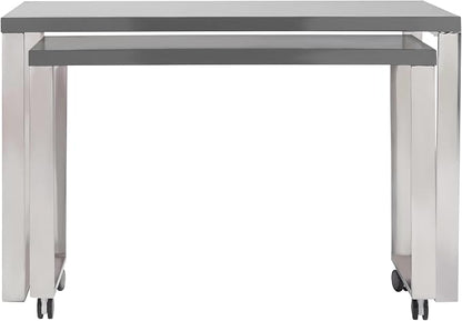 Euro Style Dillon 47" Home Office Writing Gaming Desk | Modern Industrial Minimalism | Lacquer Finished Wood | Professional-Grade Construction for Daily Use | Anthracite, Matte Black Legs