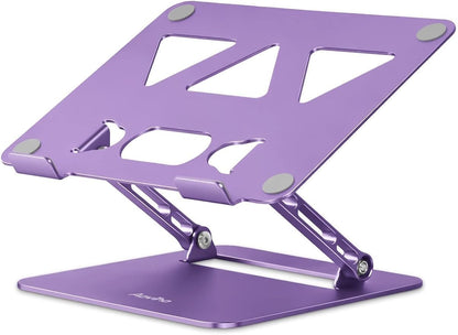 Aoviho Adjustable Laptop Stand for Desk,Portable Laptop Stand Holder and Riser,Foldable Aluminum Notebook Computer Stands for MacBook Air Pro HP Lenovo Dell Samsung Chromebook, 10-15.6 inch, Purple