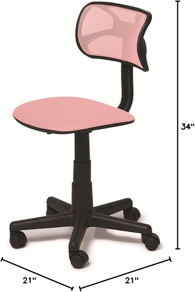 Urban Lifestyle Swivel Mesh Desk Chair, Blush 21D x 21W x 34H in