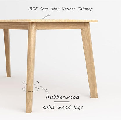 IOTXY Simple Wooden Writing Desk - Modern Minimalist Style PC Laptop Computer Workbench with Solid Wood Legs, 47" W Home Office Work Table for TV Stand Music Video Live Broadcast Workstation, Walnut
