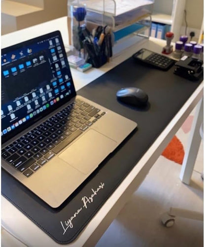 Custom Mouse Pad Premium PU Leather Personalized Mousepad Customize Desk Mat with Name Table Mat Laptop Desk Mat Personalized Your Gaming Mousepad (11.8 * 9.8 inch) (Rose Red)
