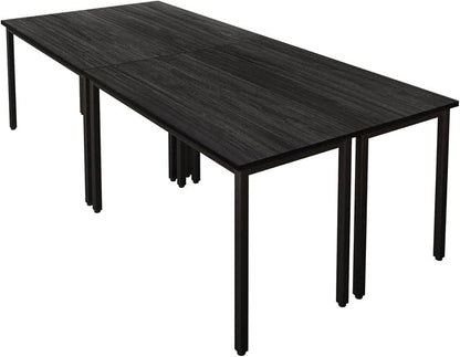 Bonzy Home Conference Tables 8ft Office Computer Desk for Meeting Room Study Writing Printer Podcast Table Save Space Design for 10 People Modern Black 4PCS (94.4"x47.2"x29.5", Black)