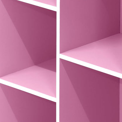 Furinno LUDER Book Shelf, 5-Cube Bookshelf, Reversible Bookcase, 9.4 x 19.5 x 31.5, Easy Assembly, for Living Room, Bedroom, Home Office, White/Pink