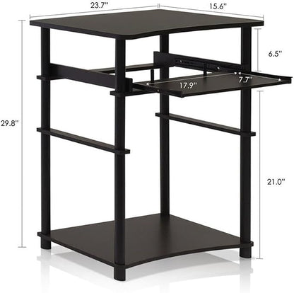 Furinno Home Computer Desk, Espresso/Black