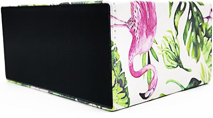 Pen Holder, Rectangle Vintage Pencil Holder with 2 Compartments, PU Leather Art Remote Control Holder Organizer Storage for Desk Accessory (Flamingo)