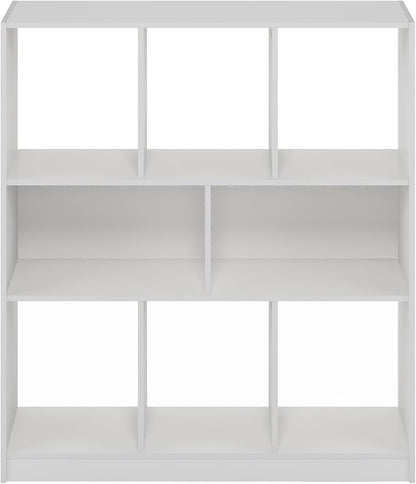 Furinno DALY Book Shelf, 8-Cube Bookshelf, Horizontal Cube Storage Organizer Bookcase, 10.9 x 35.4 x 39.4, for Living Room, Bedroom, Home Office, White