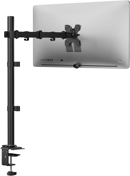 WALI Monitor Arm Mount for Desk, Single Extra Tall Computer Desk Mount, Monitor Bracket Mount Stand Single, up to 34 inch, 22 lbs (M001XL), Black