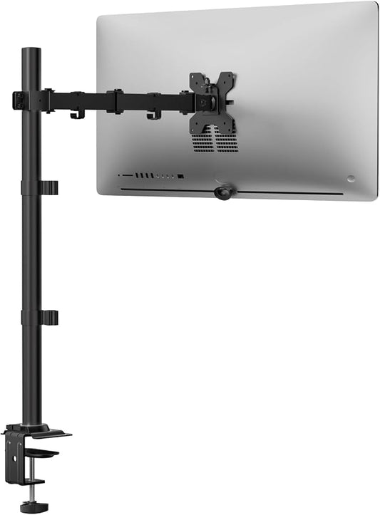 WALI Monitor Arm Mount for Desk, Single Extra Tall Computer Desk Mount, Monitor Bracket Mount Stand Single, up to 34 inch, 22 lbs (M001XL), Black