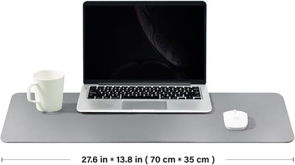 Leather Desk Mat - Non-Slip PU Desk Pad for Office and Home - Desk Organization and Accessories - Ideal for Large Mouse Pad and Desk Mats on Top of Desks (Dark Gray,27.6"x 13.8")