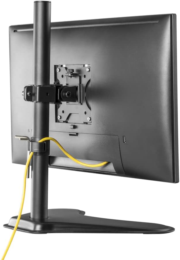 Amer EZSTAND Monitor Free-Standing Desk Stand for 1 Screen up to 32 inches Heavy-Duty Fully Adjustable with Max VESA 100x100mm