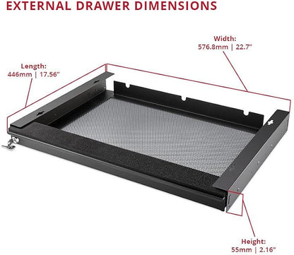 Penn Elcom Under Desk Laptop Drawer, Lockable, for 20” Laptops - Premium Sliding Security Drawers - Model EX-6171B