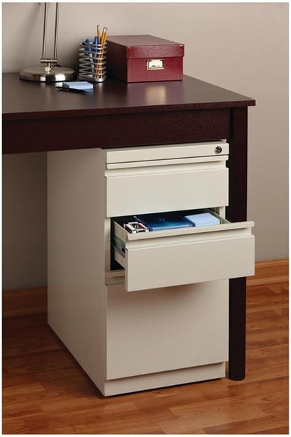 Hirsh 15" W 3 Drawer Desk Pedestal, Putty, Letter 18574-1 Each