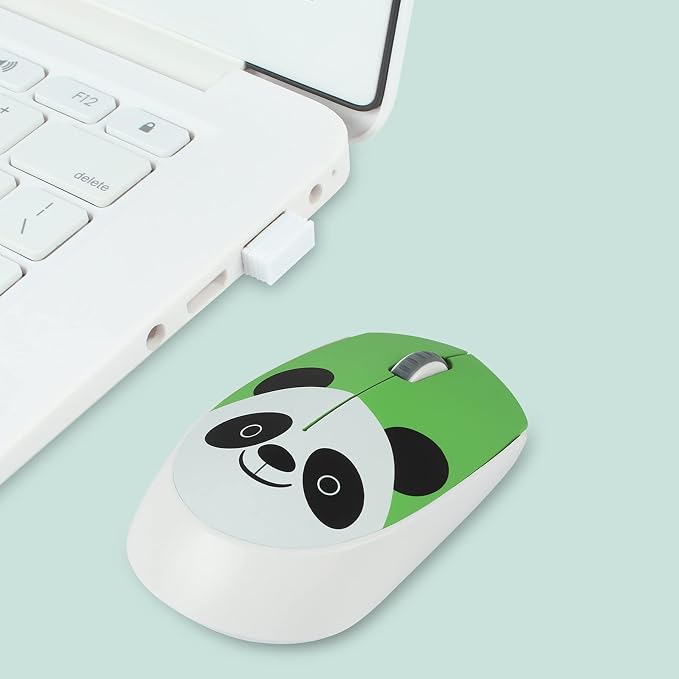 Panada 2.4GHz Wireless Cute Silent Portable Optical Mouse - 3 Adjustable DPI for Laptop, Desktop PC