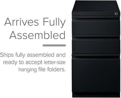 Hirsh 15" W 3 Drawer Desk Pedestal, Black, Letter 18575-1 Each