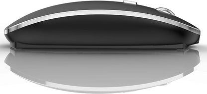 Rechargeable Bluetooth Mouse, Black, 450mAh Battery, 3 DPI Levels, Skin-Friendly, 10-Minute Power Saving