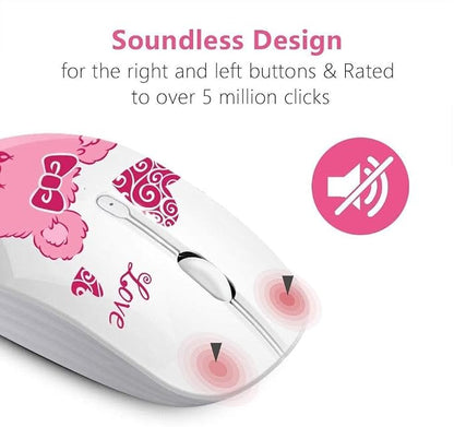 JUHOO Wireless Mouse with Nano Receiver for PC, Laptop, Notebook, Computer, MacBook, Less Noise, Portable Mobile Optical Mice(Bear).