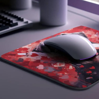 Miniature Schnauzer Mouse Pad Dog with Red Hearts Pattern Non-Slip Rubber Mouse Pad Puppy in Love Mouse Pad for Home Office Work Desk Computer Desktop Laptop for Dog Lovers