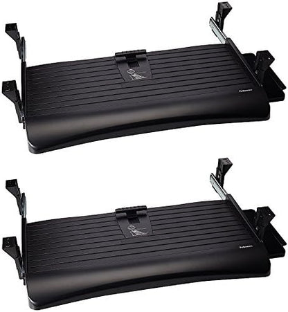 Fellowes Office Suites Underdesk Keyboard Drawer, Black/Silver (9140303) (Pack of 2)