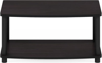 Furinno Turn-N-Tube Printer Stand with Storage, 2-Tier Printer Table, Under Desk Printer Stand, Toolless Assembly, for CPU, Office Supplies, Home Office, Dark Walnut