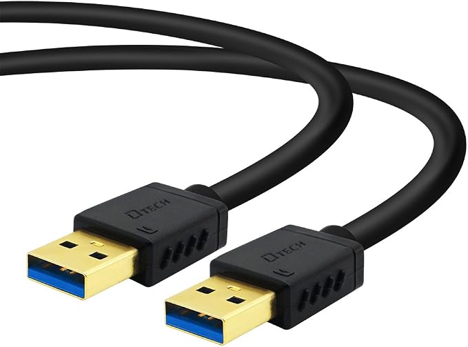 DTECH 3 ft USB 3.0 Type A to A Cable Male to Male High Speed Data Cord in Black