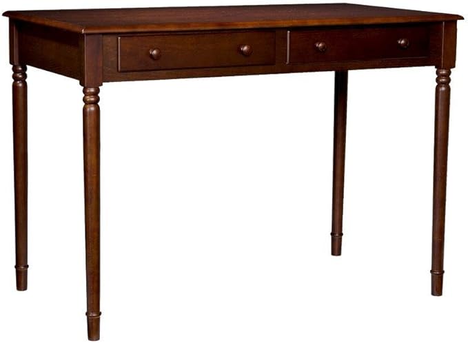 SEI Furniture - Writing 2-drawer Desk - Espresso - Transitional Design, Brown Finish - Ideal for Home Office, Bedroom (HO8799)