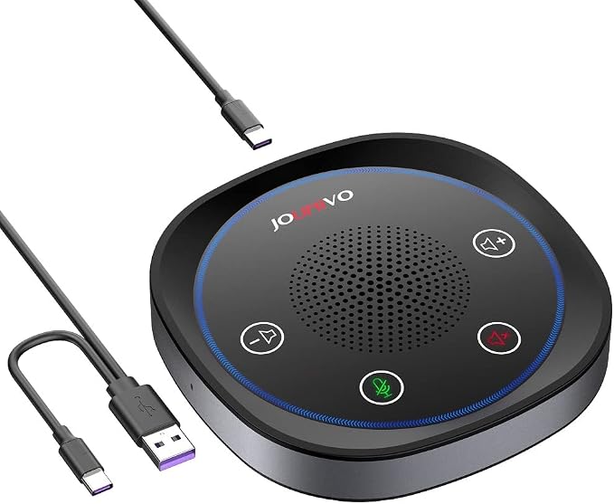 USB Speakerphone, Omnidirectional Computer Speaker with Microphone,Plug and Plays Portable Speaker with Microphone for Holding Meetings Anywhere with Immersive Sound