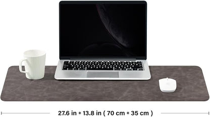 Distressed Leather Desk Mat - Non-Slip PU Desk Pad for Office and Home - Desk Organization and Accessories - Ideal for Large Mouse Pad and Desk Mats on Top of Desks(Slate Gray,27.6"x 13.8")