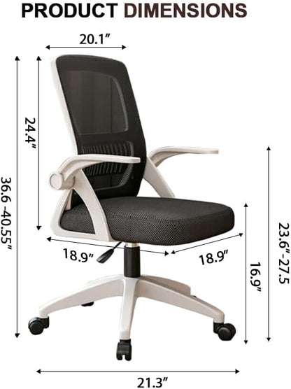 Office Chair, Ergonomic Desk Chair Breathable Mesh Chair Swivel Chair with Flip-Up Arms and Lumbar Support Computer Chair for Home Office