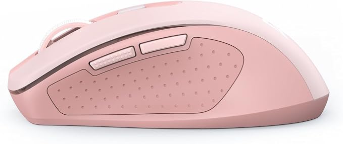 Redragon Wireless Mouse for Laptop, Bluetooth Mouse (BT5.0/3.0&2.4G) with 5 Level 4000DPI, Silent Cordless Computer Mice 6 Buttons,18 Months Battery,Compatible with PC, Laptop, Desktop-Pink