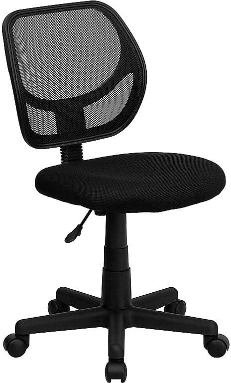 Flash Furniture Neri Low Back Black Mesh Swivel Task Office Chair with Curved Square Back