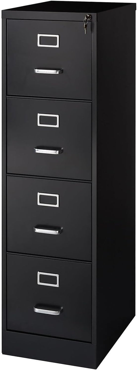 Staples 4-Drawer Vertical File Cabinet, Letter Size Documents, Lockable, 22" D x 14.9" W x 51.97" H, Black