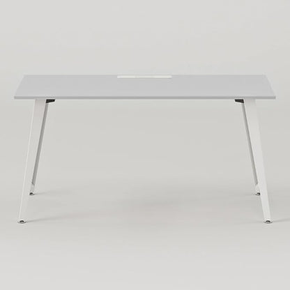 Branch Office Desk - Modern Home Office Desk - Efficient Cable Management and Fast Assembly - Compact Workstation for Home or Apartment - 48” Fog Top - White Base
