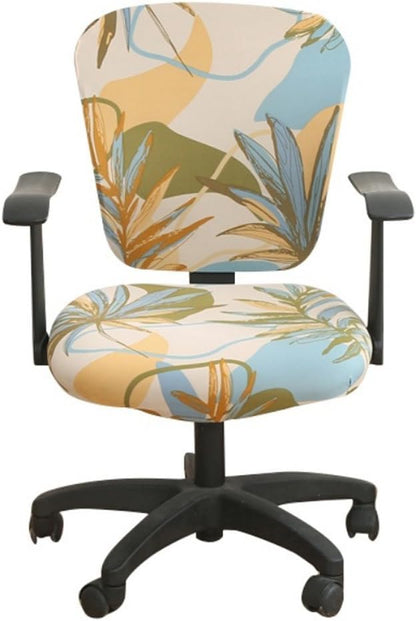 Jinzio Computer Office Chair Cover - Split Protective & Stretchable Cloth Polyester Universal Desk Task Chair Chair Covers Stretch Rotating Chair Slipcover (Autumn)