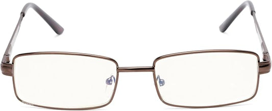 Readers Readers.com Reading Glasses: The Dash Blue Light, Metal rectangle Style for Men and Women