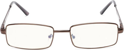 Readers Readers.com Reading Glasses: The Dash Blue Light, Metal rectangle Style for Men and Women