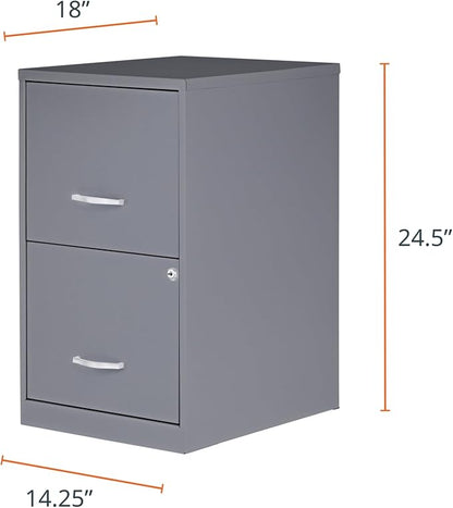 NuSparc 2 Drawer Locking Filing Cabinet | Pre-Assembled Steel Construction | Space-Saving Design is Perfect for Home and Small Office | Letter-Size | Assembled in North America