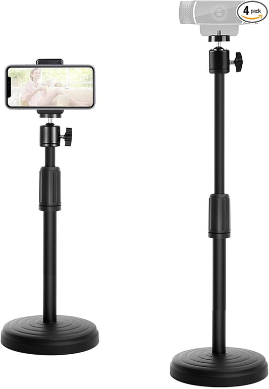 Webcam Stand for Desk, 18 Inch Webcam Tripod Computer Camera Stand with Phone Holder Desktop Web Cam Mount for Logitech C920 C922 C925e C922x C930e C930 C615 and BRIO