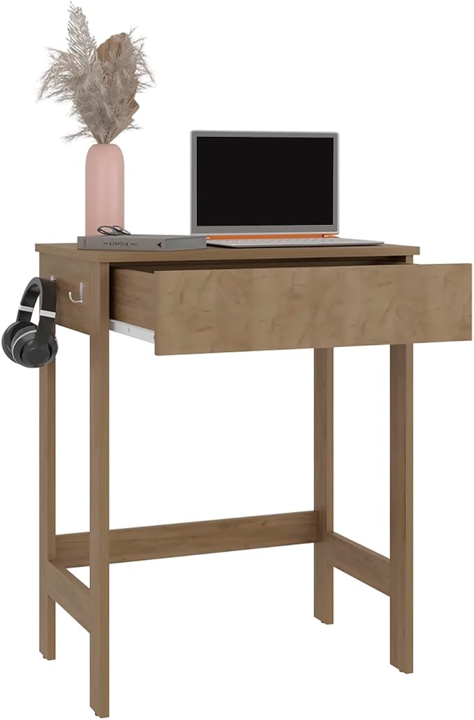 Eagar Minimalist Desk - Particle Board Beige - Compact Space-Saving Design - Home Office Study Area - Modern Interior Decor