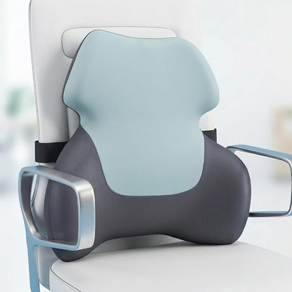 Back Support for Office Chair - Lumbar Support Pillow with Breathable Yoga Fabric - Memory Foam Back Support for Chair, Car & Gaming Seat