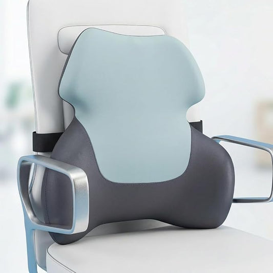 Back Support for Office Chair - Lumbar Support Pillow with Breathable Yoga Fabric - Memory Foam Back Support for Chair, Car & Gaming Seat