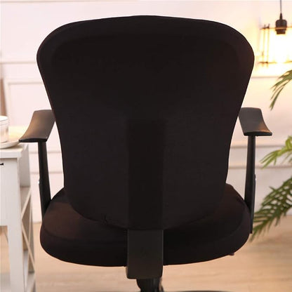 Jinzio Computer Office Chair Cover - Split Protective & Stretchable Cloth Polyester Universal Desk Task Chair Chair Covers Stretch Rotating Chair Slipcover, Black