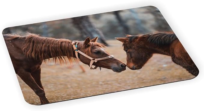 Horses Kissing - Horses Love - Ultra Thin Non-Slip Mouse Pad Mousepad for use with Laptops, Macbooks, Travel