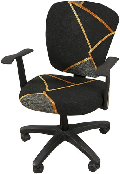 Jinzio Computer Office Chair Cover - Split Protective & Stretchable Cloth Polyester Universal Desk Task Chair Chair Covers Stretch Rotating Chair Slipcover Black Olive