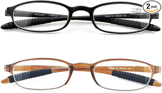 Lightweight Reading Glasses,Flexible(Memory Plastic) Readers, Men and Women