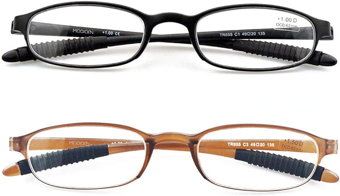Lightweight Reading Glasses,Flexible(Memory Plastic) Readers, Men and Women